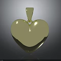 Shiny Polished Gold Heart Shaped Pendant Metallic Fashion Accessory For Women’s Jewelry