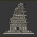Ancient Stone Temple Structure With Multiple Tiered Platforms And Stone Steps