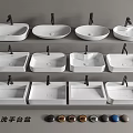 wash basin washbasin counter basin faucet under counter basin 3d model