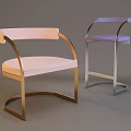 Stylish Modern Upholstered Leisure Chairs With Pink Gold And Purple Silver Curved Frames