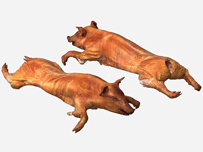 Whole Roasted Pig With Golden Brown Crispy Skin And Juicy Tender Meat 3d model