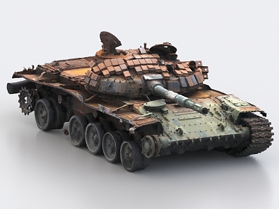 T72B Tank Wreck Scrapped Tank Abandoned Tank 3d model