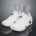 White Everyday Casual Shoes With Knit Mesh Upper Gray Heel And Textured Sole