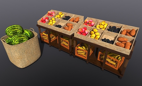 Fruit stand shelf 3d model