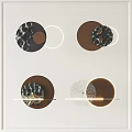 Modern Geometric Circular Wall Decor With Brown Textured Accents And White Rings