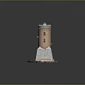 Red Brick Tower Architectural Model Featuring Gray Stone Base And Top Windows 3d model