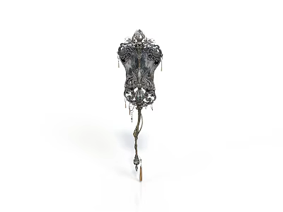 Decorative Metal Wall Hook With Ornate Design And Tassel Details For Home Decoration And Organization 3d model