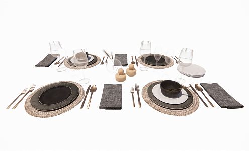 Modern Tableware Display 3d model