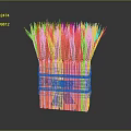 Golden Wheat Bunch Tied in Bamboo Box With Blue Ribbon Decoration