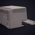 Retro Desktop Computer With CRT Monitor Blue Screen Keyboard And Mouse