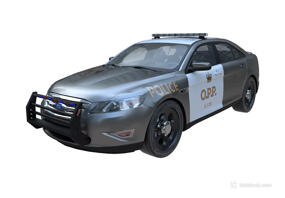 Police Function Vehicle With Emergency Lights Front Bumper Guard And POLICE Badge 3d model 
