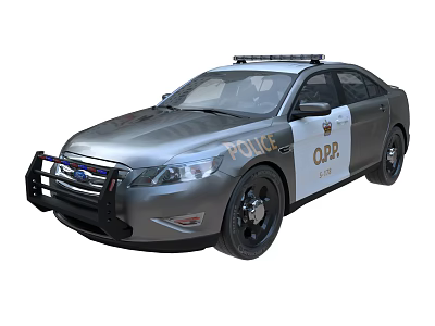 Police Function Vehicle With Emergency Lights Front Bumper Guard And POLICE Badge 3d model