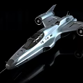 Futuristic Silver Streamlined Aircraft with Twin Engines Cockpit and Reflective Surface