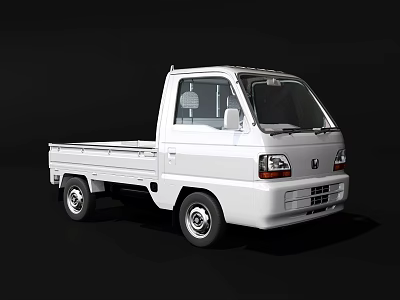 White Compact Pickup Truck With Single Cab Open Cargo Bed And Simple Exterior Design 3d model