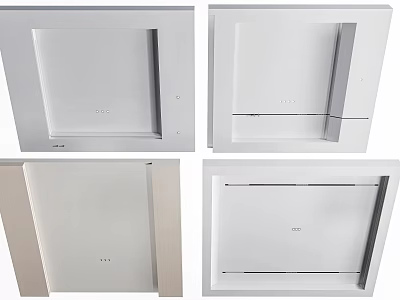 Modern Interior Ceiling Panel Designs With Sleek White Finish And Various Flush Mount Styles 3d model