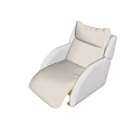 Light Beige Fabric Massage Chair With Ergonomic Design And Padded Armrests