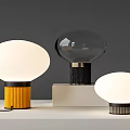 Modern Table Lamps With Spherical Shades And Colorful Bases For Living Room Decor