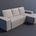 Spacious Modern Gray L-shaped Sectional Sofa with Upholstered Backrest and Armrests 3d model
