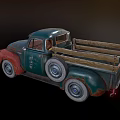 Vintage Truck Models With Open Hoods Wooden Beds And Rustic Paint Finish