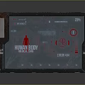 Human Body Medical Care Monitoring Device With Error 404 Display And Vital Signs Graph