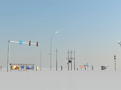 Outdoor Street Lights For Urban Area With Modern Design And Durable Fixtures 3d model