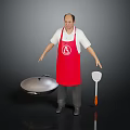 Modern Red Kitchen Apron With White Logo For Cooking And Daily Use