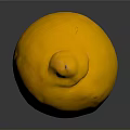 Fresh Ripe Yellow Lemon With Smooth Skin And Reflective Surface On Dark Background
