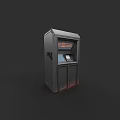 Gray Modern Self Service Terminal With Digital Display And Storage Cabinets