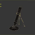Sturdy Black Military Weapon with Tripod Stand and Cylindrical Body Design