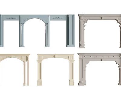 Various Decorative Door Arch Designs With Classic Carved Details And Styles 3d model