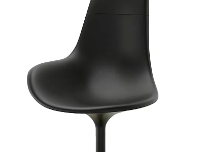 Modern Black Leisure Chair With Sleek Design And Stable Metal Base 3d model