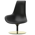 Modern Black Leisure Chair With Sleek Design And Stable Metal Base