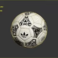 Adidas Soccer Ball With White Surface And Black Geometric Patterns And Logo