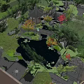 New Chinese-style Gate Demonstration Area 3d model