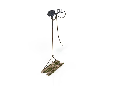 Professional Outdoor Equipment With Tripod Base Camouflage Design Black Box And Antenna 3d model