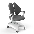 Ergonomic Office Chair With Split Gray Backrest White Armrests Swivel Base And Wheels