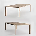 Modern Wooden Tables With Natural Wood Design And Simple Structure In Two Views