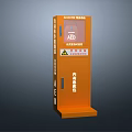 Orange AED Emergency Storage Cabinet With Warning Signs And First Aid Equipment