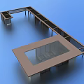 Modern Landscape Pavilion With Open Wooden Frame And Glass Roof Over Water
