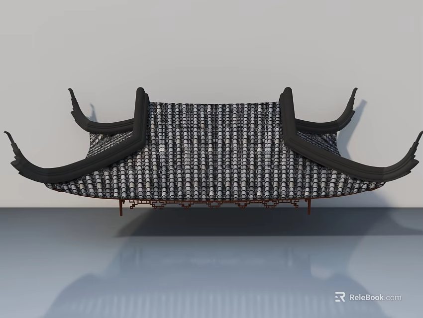 Traditional Style Sofa And Coffee Table Set With Eave Inspired Backrest And Wooden Frame 3d model 
