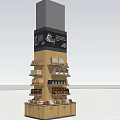 Wooden Multi Tiered Display Shelf For Retail Products With Organized Storage Shelves