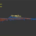 Vintage Bolt Action Rifle With Wooden Stock And Scope Detailed Design