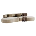 Modern Modular Sofa Set With Decorative Pillows Throw Blanket And Color Options