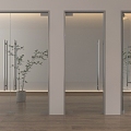 Modern glass double door glass single door office glass door glass door 3d model