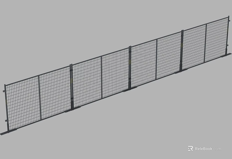 Sturdy Metal Mesh Fence Panels For Outdoor Security And Property Boundary 3d model 