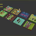Modern Cartoon Scene Mars Camp Military Base Army Camp 3d model