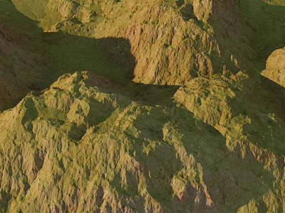 Garden Landscape Featuring Lush Green Hills And Natural Terrain Under Sunlight 3d model