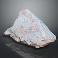 Natural Raw Stone With Rough Surface White Red Spots And Natural Shape 3d model