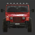 Red Open Top Toy Off Road Vehicle With White Star Logo And Roof Lights