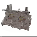 Modern Architectural Model Featuring Complex Structure And Multi Level Platforms